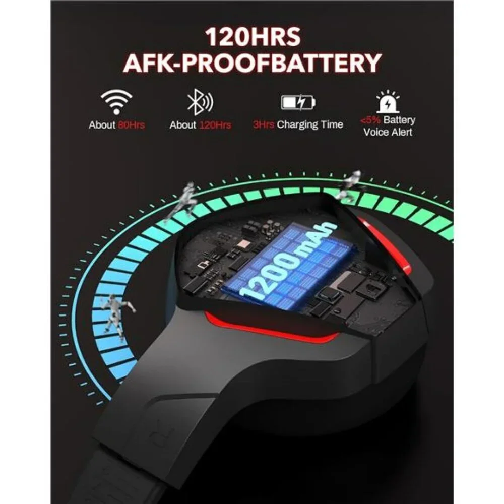 BINNUNE Wireless Gaming Headset PS5 PS4 PC Bluetooth Mic 120H Battery